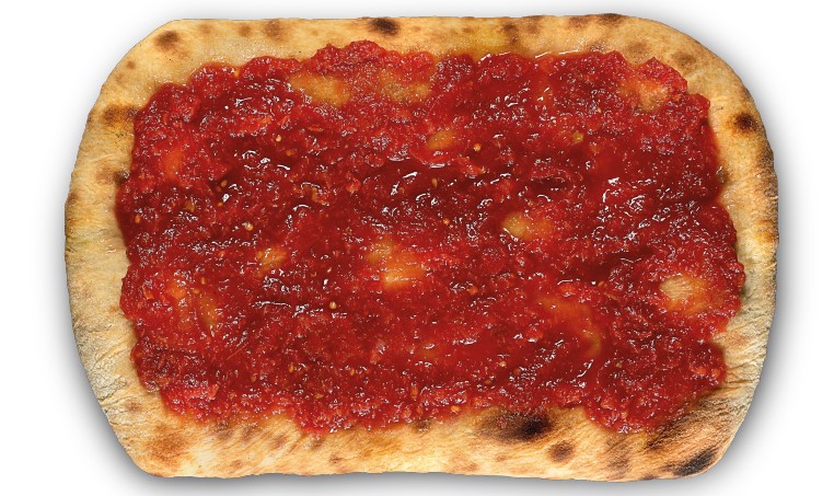 base pizza margherita no mozzarella
